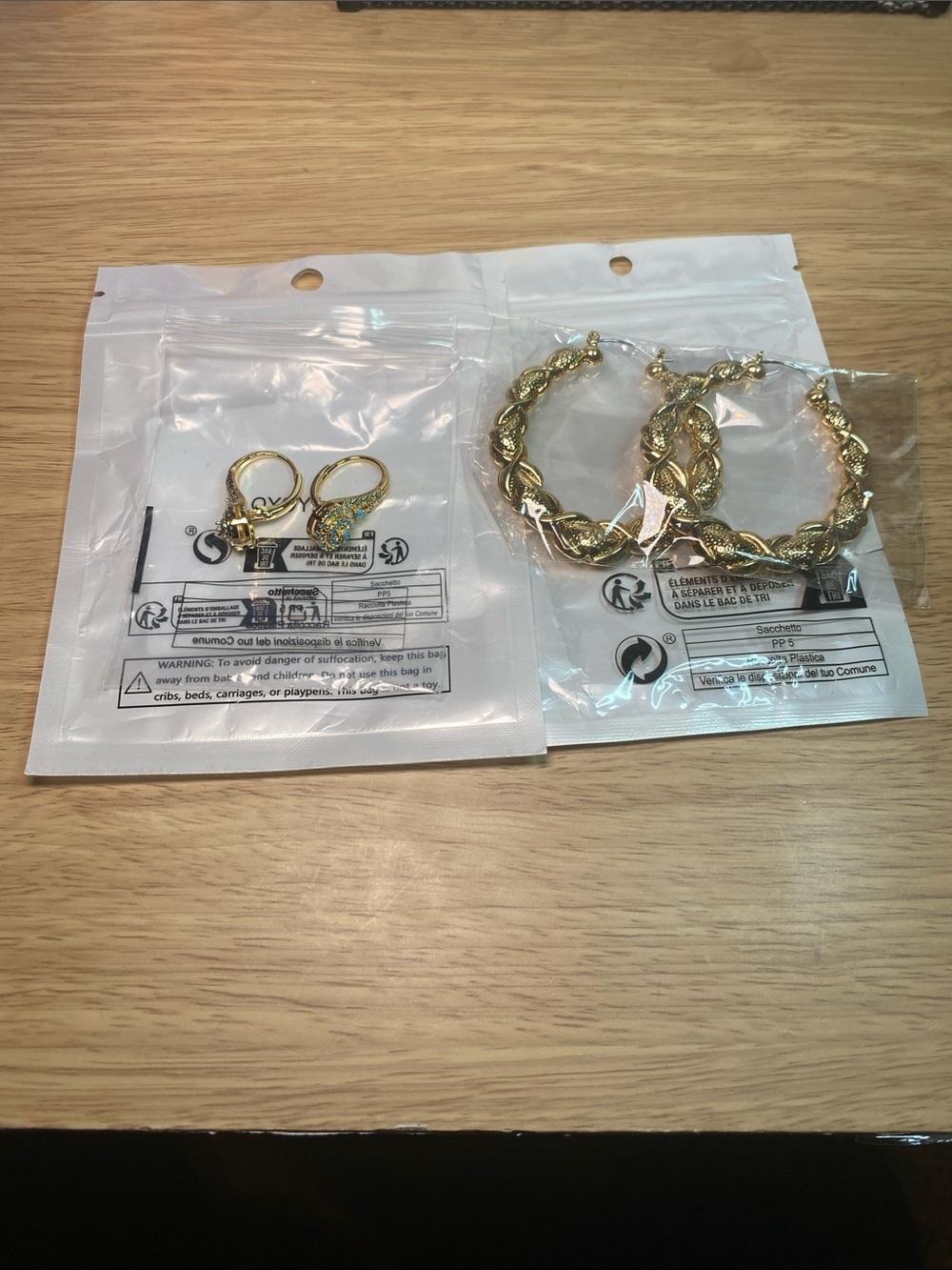Gold Twist Hoop Earrings & Matching Leverback Dangles